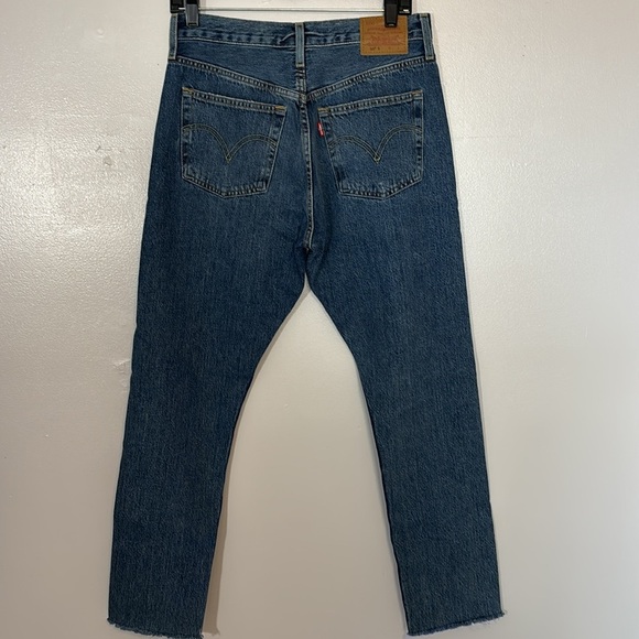 Levi’s 501 S Women 28 Premium Denim Jean Distressed Raw Hem Button Fly Cotton - Picture 12 of 13